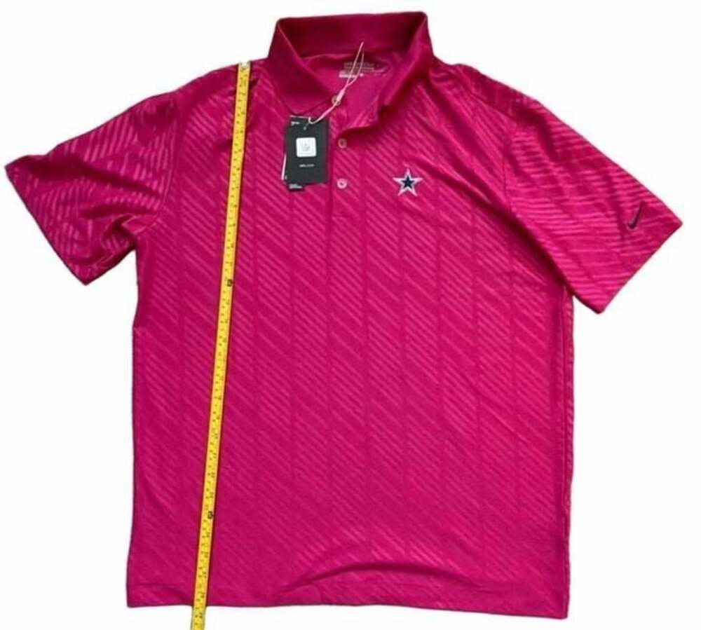 Nike Men's Dallas Cowboys Cosmic Fuchsia Victory Stripe Polo Shirt